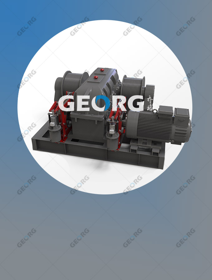 雙吊點卷揚機，雙卷筒卷揚機B